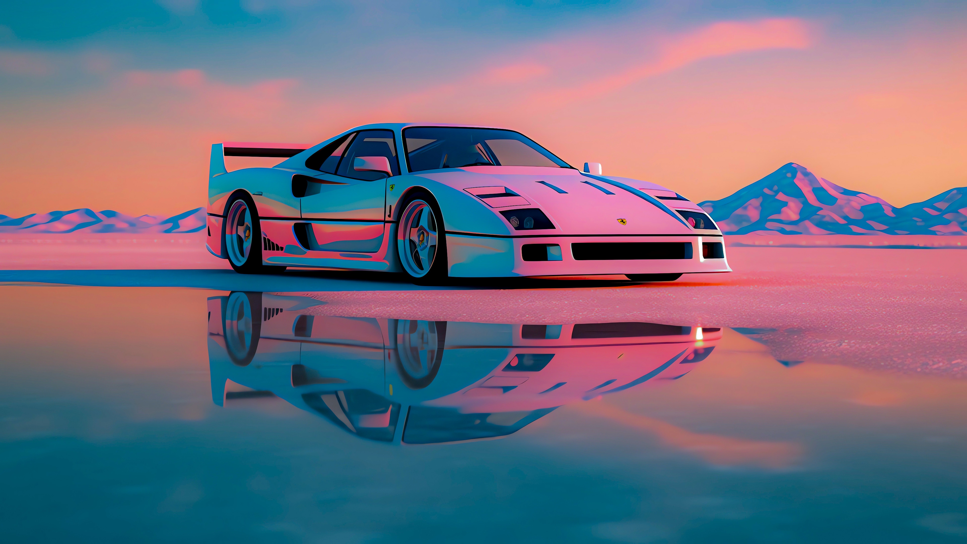 Retro Car Aesthetic Sunset Wallpaper 4K for PC